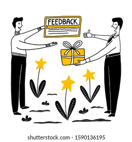Customer review rating. People give feedback and rating. 