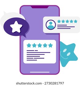 customer review section, ecommerce illustration