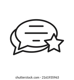 Customer review symbol. Speech bubble with star icon design. vector illustration