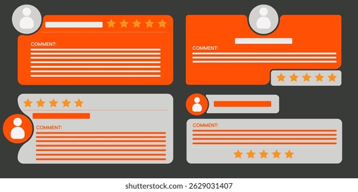 Plantillas de revisión de Clientes para testimonios de Sitio web y Comentarios