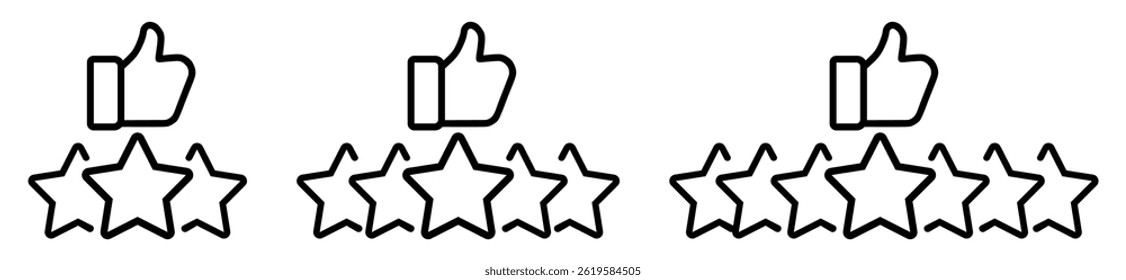 Ilustração vetorial do ícone de contorno de traçado editável para cima da revisão do cliente.