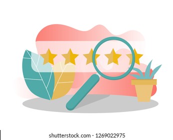Customer review, Usability Evaluation, Feedback, Rating system concept. Vector illustration can use for landing page, template, web, mobile app, poster, banner, flyer in modern colors