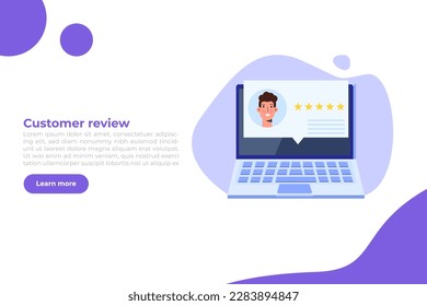 Customer review, Usability Evaluation,  Feedback,  Rating system iconcept. Vector illustration
