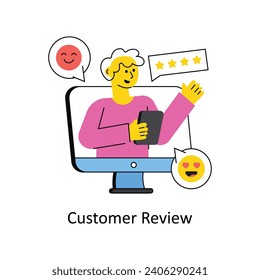 Customer Review vector Filled outline Design illustration. Symbol on White background EPS 10 File 