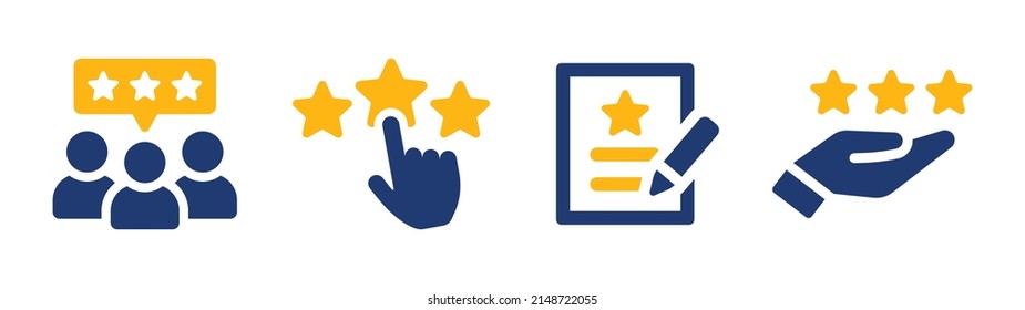 Customer review vector illustration. Feedback icon set.