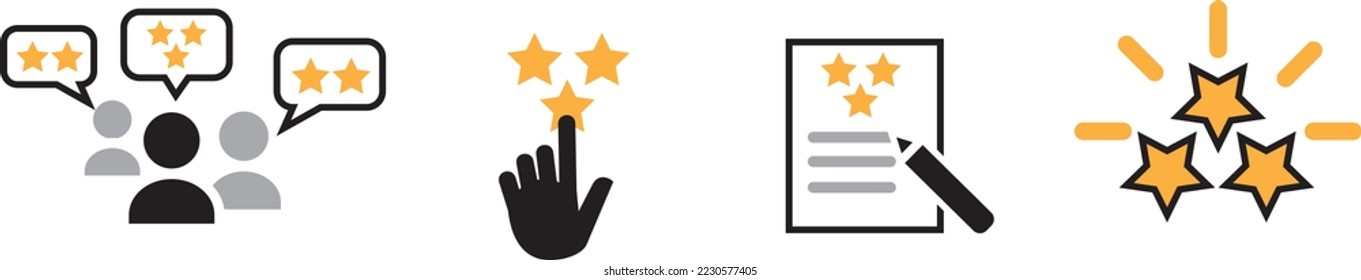Customer review vector illustration. Feedback icon set.