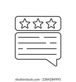 Icono de línea vectorial de revisión por parte del cliente. signo plano relleno para concepto móvil y diseño web. Icono de glifo de tasa de retroalimentación. Símbolo, ilustración del logotipo. Vector