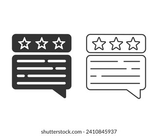 Customer review vector line icon set. filled flat sign for mobile concept and web design. Feedback rate glyph icon. Symbol, logo illustration. Vector