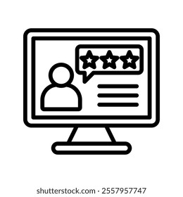 customer review Vector Lineal Icon on white background.