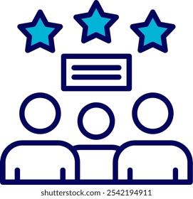 Customer Reviews Blue Mixed Vector Icon Design