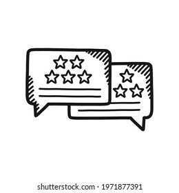 customer reviews doodle icon, vector illustration