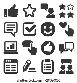 Customer Reviews And Feedback Icon Set. Vector