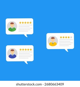 Reseñas de Clientes y mensajes de Comentarios con avatares de usuarios y calificaciones de estrellas.