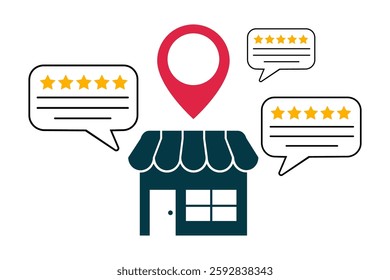Customer reviews and feedback symbol, client satisfaction for small businesses, service experience