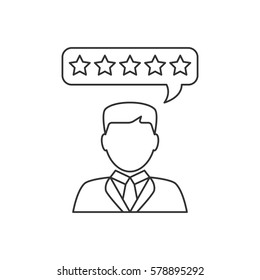 Customer reviews flat line icon