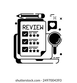 Customer Reviews Glyph Icon, Vector illustration
