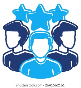 Customer Reviews icon represented by customers, stars Dualtone style.