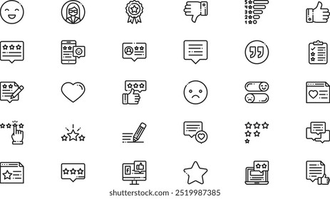 Customer reviews icons High-Quality Vector Icons Collection with Editable Stroke. Ideal for Professional and Creative Projects.