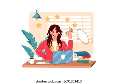 Customer Reviews Illustration concept. Flat illustration isolated on white background.