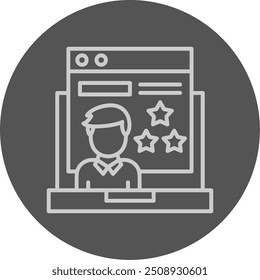 Customer Reviews Line Grey Circle Vector Icon Design
