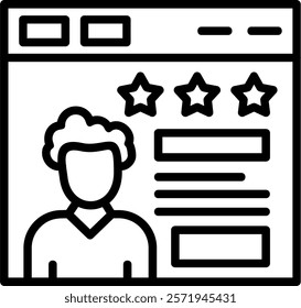 Customer Reviews Line Vector Icon Design