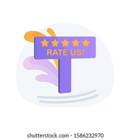 Customer reviews, rating, feedback and classification concept with 5 stars. modern flat Vector Illustration