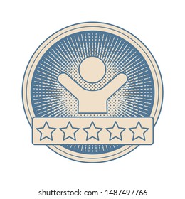 Customer reviews, rating, user feedback concept vector icon. Old style.