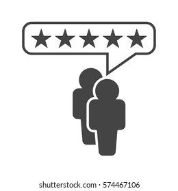 Customer reviews, rating, user feedback concept vector icon. Flat illustration on white background.