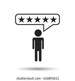Customer reviews, rating, user feedback concept vector icon. Flat illustration on white background.