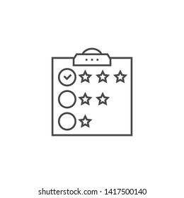 Customer Reviews Related Vector Thin Line Icon. Isolated on White Background. Editable Stroke. Vector Illustration.