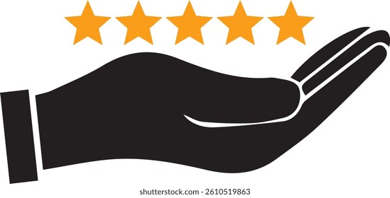 customer reviews sign. Five stars from customers icons, rating signs. user experience best customer feedback concept design