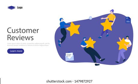 Customer Reviews Vector Concept Illustration, Suitable for web landing page, ui, mobile app, editorial design, flyer, banner, and other related occasion
