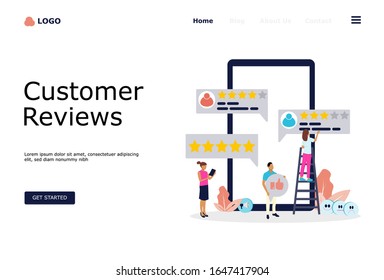 Comentarios de clientes Ilustración de concepto de vectores, adecuado para página de inicio web, ui, aplicación móvil, diseño editorial, volante, banner y otra ocasión relacionada
