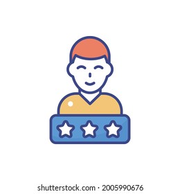 Customer Reviews vector flat outline fill icon style illustration. EPS 10 file 