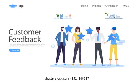 Customer Reviews Vector Illustration Concept , Suitable for web landing page, ui, mobile app, editorial design, flyer, banner, and other related occasion