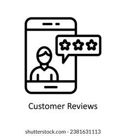 Customer Reviews vector outline Design illustration. Symbol on White background EPS 10 File 