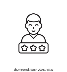Customer Reviews vector outline icon style illustration. Marketing and advertising symbol EPS 10 file