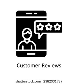 Customer Reviews vector solid  Design illustration. Symbol on White background EPS 10 File 