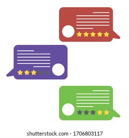 Customer reviews. View speech bubble ratings. User reviews flat style