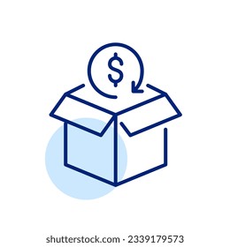 Customer rewards. Loyalty program bonuses in a delivery box. Pixel perfect icon