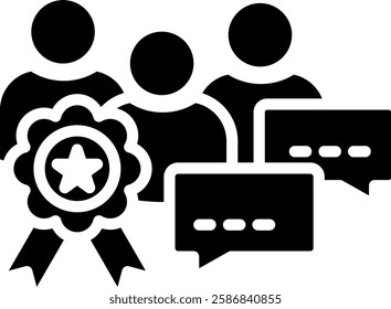 Customer Royalty Icon Glyph Vector Illustration