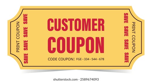 Customer sale coupon discount, save money deal, exclusive bonus for customers 