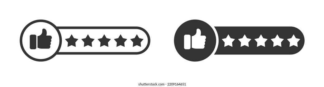 Customer satisfaction 5 star icon. Consumer or customer product rating icon. Vector illustration.