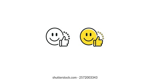 Customer Satisfaction 5 Star Ratings Icon Design
