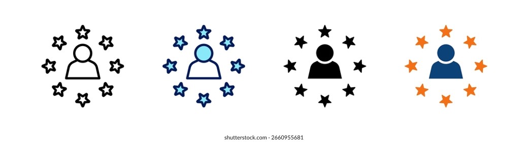 Kundenzufriedenheit All-in-One-Icon Multi-Styles Vektor-Set