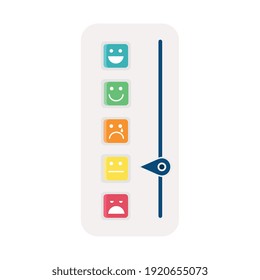 barra de satisfacción del cliente con diseño de ilustración vectorial de iconos de medida de emojis