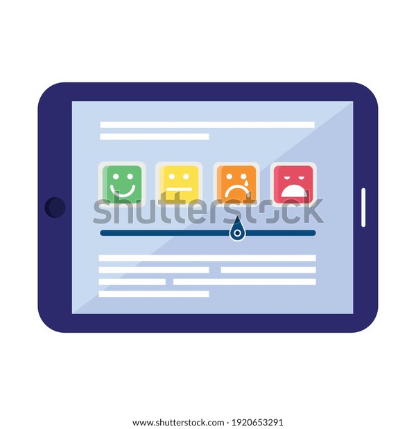 Customer Satisfaction Bar Emojis Tablet Measure Stock Vector (Royalty ...