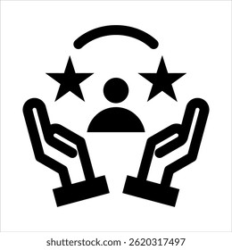Customer Satisfaction Black Icon. Simple Vector Illustration on White Background