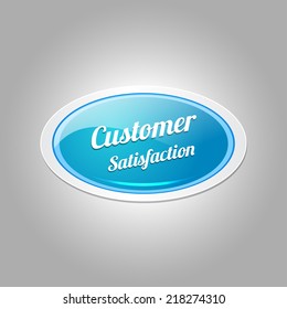 Customer Satisfaction Blue Vector Icon