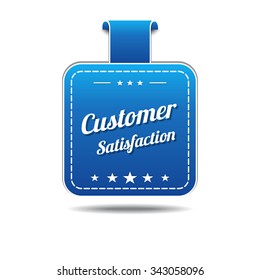 Customer Satisfaction Blue Vector Icon Design